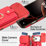 4-Card Wallet Case with Sliding Camera Cover and Ring Stand for iPhone 17 Series