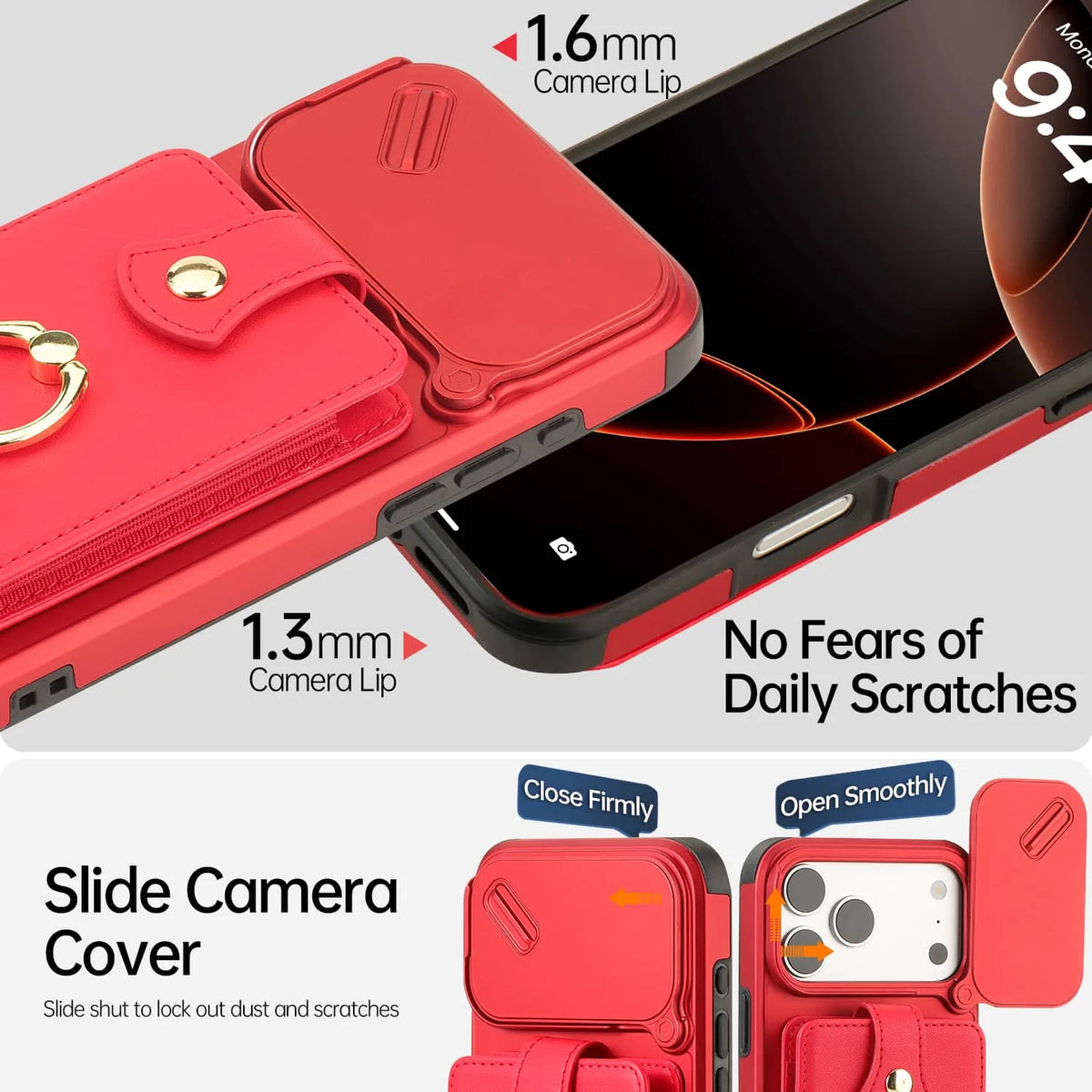 4-Card Wallet Case with Sliding Camera Cover for iPhone 18 Series