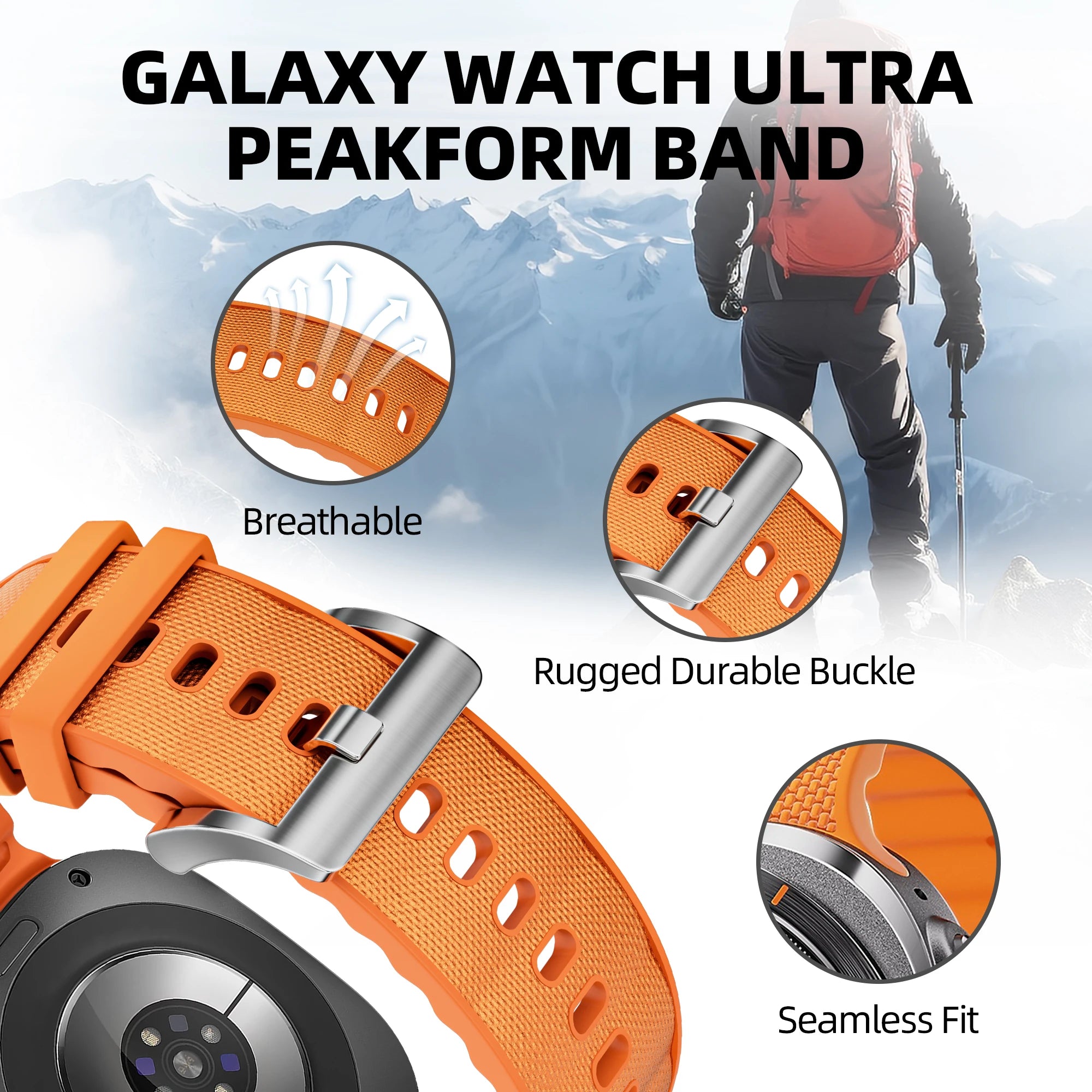 Hybrid Silicone & Nylon Sport Band for Samsung Galaxy Watch Ultra