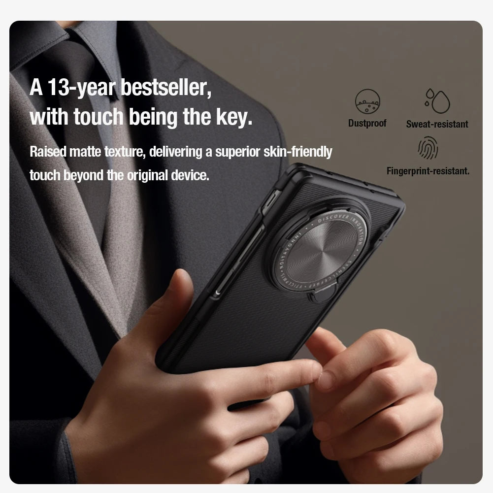 Luxury Hard Back Cover Case for Vivo X Fold 3 Series with Hidden Holder