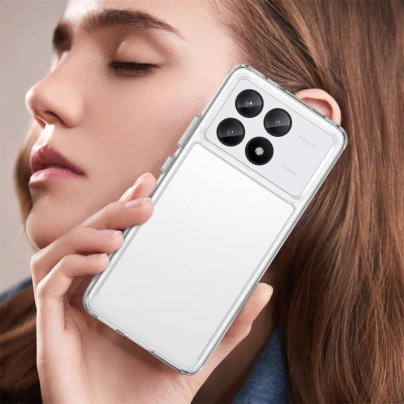 Luxury Clear Silicone Bumper Shockproof Phone Case for Xiaomi POCO X6 and POCO X6 Pro
