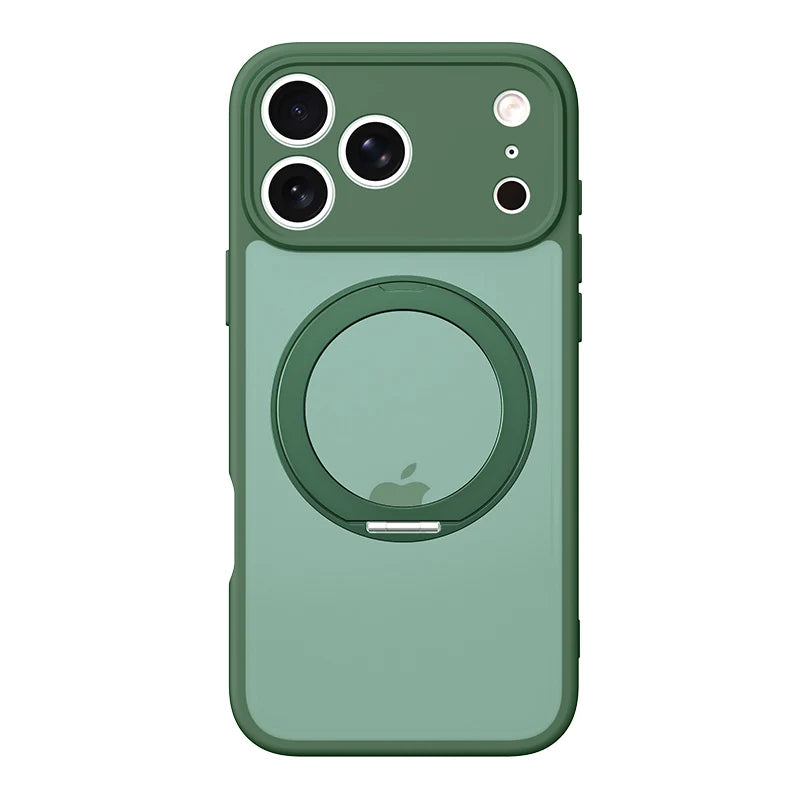 Translucent MagSafe Case with 360° Rotating Ring Stand for iPhone 17 Series