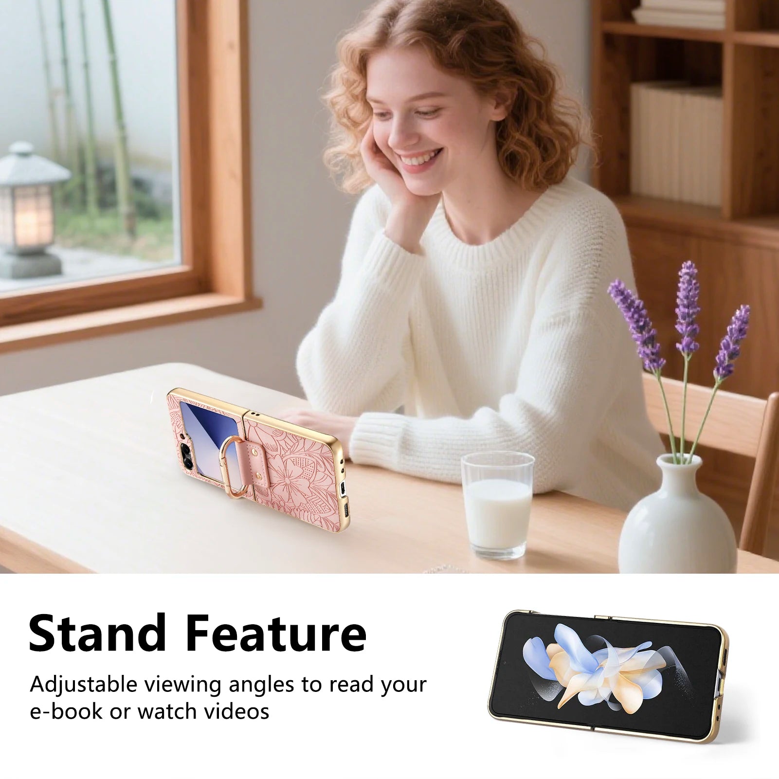 Fashion Floral Embossed Leather Case for Samsung Galaxy Z Flip 5
