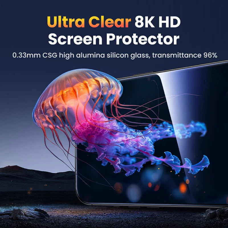Full Cover Tempered Glass Screen Protector with Camera Lens Protector for iPhone 16 Series