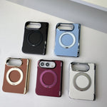 Leather Shockproof MagSafe Case with 360° Rotating Ring Stand for iPhone Duo