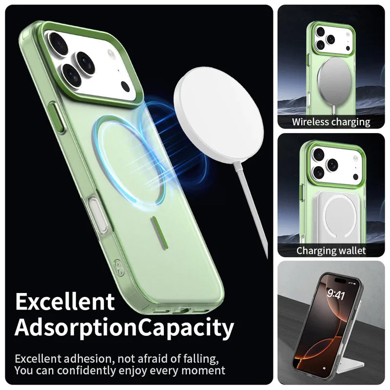 Transparent TPU Camera Protection Case with MagSafe Ring for iPhone 18 Series