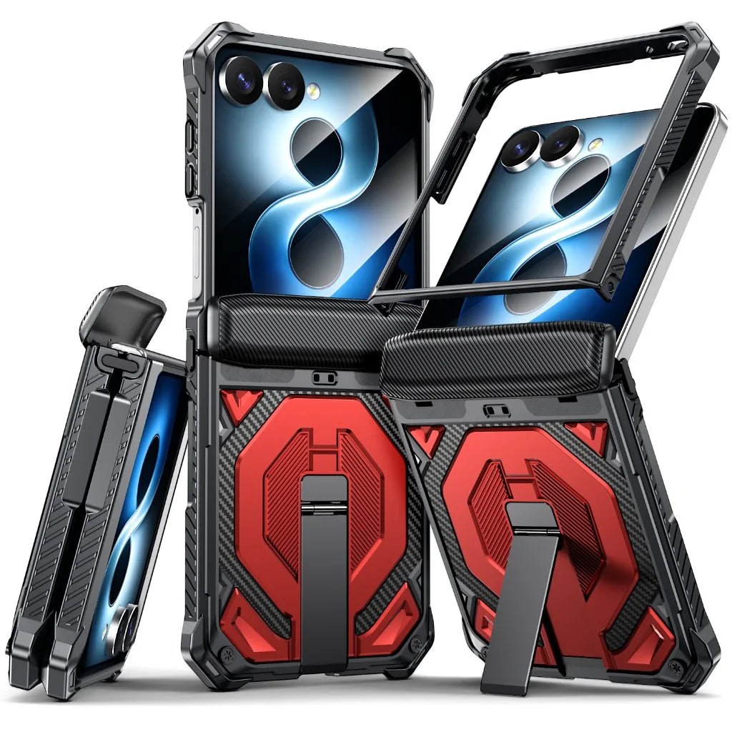 Heavy-Duty Magnetic Case with Kickstand for Samsung Galaxy Z Flip 8
