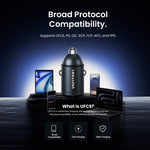 Vention 45W Dual-Port Car Charger With Pull Ring