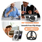 Shockproof Aluminum Bumper Case with 360° Rotating Ring Kickstand for Samsung Galaxy Z Fold 8