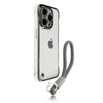 Premium Transparent Frameless Case with Anti-Lost Wrist Strap for iPhone 15 Series