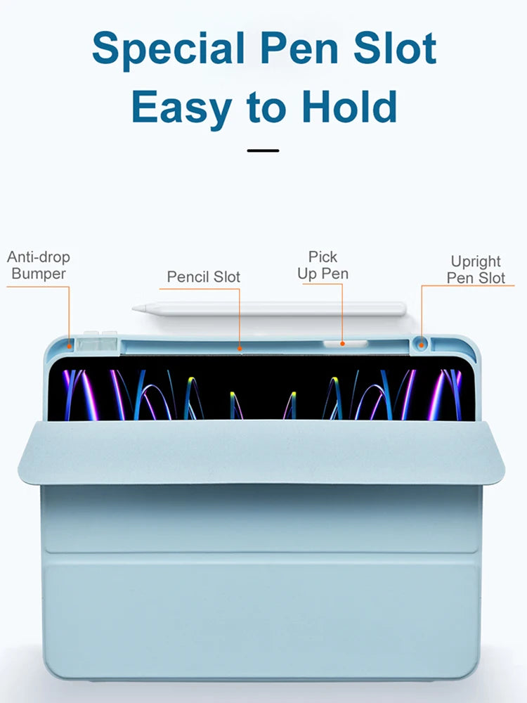 Protective Soft TPU Shockproof Case with Pencil Slot for iPad Air M2 (2024)