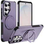 Shockproof Bumper Case with Rotating Magnetic Ring Stand for Samsung Galaxy S25 Ultra