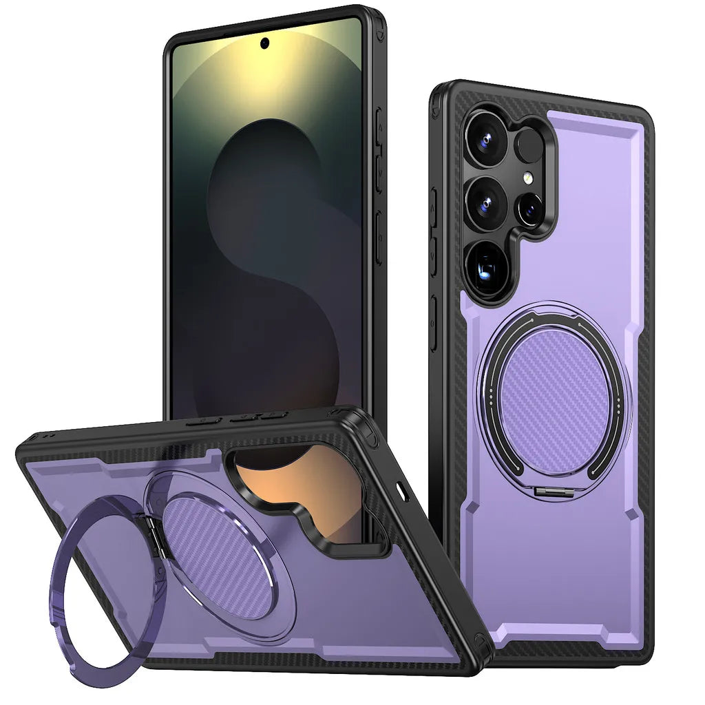 Protective Case with 360° Rotating Magnetic Ring for Samsung Galaxy S25 Series