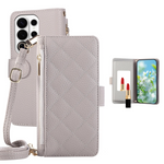 Quilted Leather Crossbody Wallet Case with Detachable Adjustable Strap for Samsung Galaxy S23 Series