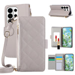 Quilted Faux Leather Crossbody Wallet Case with Detachable Adjustable Lanyard Strap for Samsung Galaxy S26 Series
