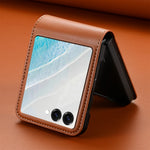 Leather Flip Case with Clear Display Window for Samsung Galaxy Z Flip 8
