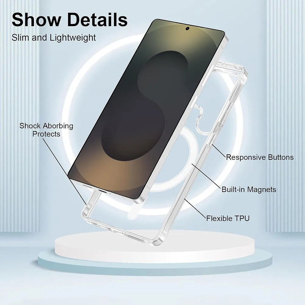 Clear Hard Magnetic Case for Samsung Galaxy S24 Series