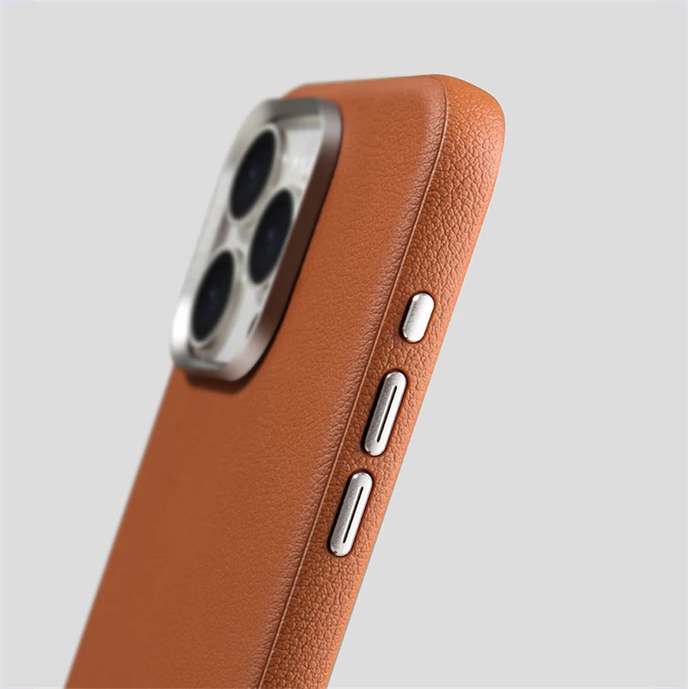 Luxury Business PU Leather MagSafe Case for iPhone 15 Series