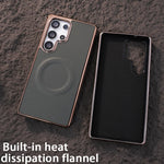 Soft Edge Leather Plating Magnetic Case for Samsung Galaxy S25 Series
