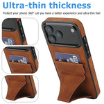 Premium Leather Wallet Case with Stand Function for iPhone 17 Series