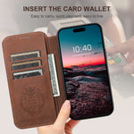 Flip Leather Wallet Case with MagSafe & Card Holder for iPhone 15 Series