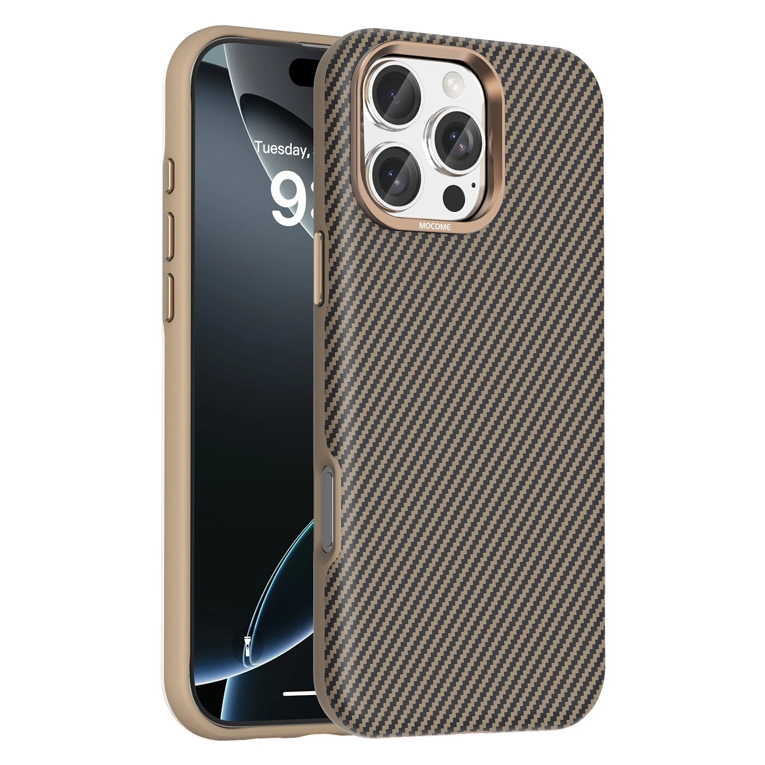Business MagSafe Carbon Fiber Leather Case for iPhone 16 Series