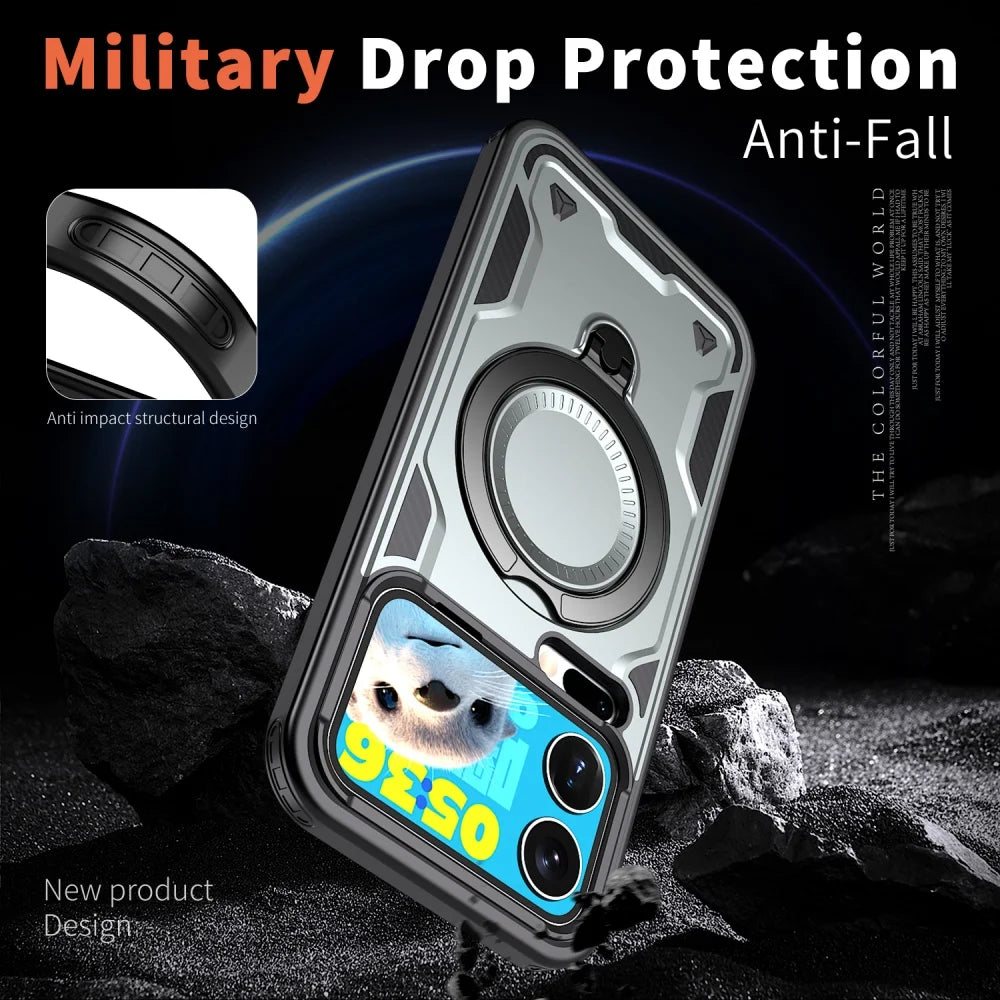Xiaomi 17 Series Heavy Duty Magnetic Case with Rotating Ring Stand