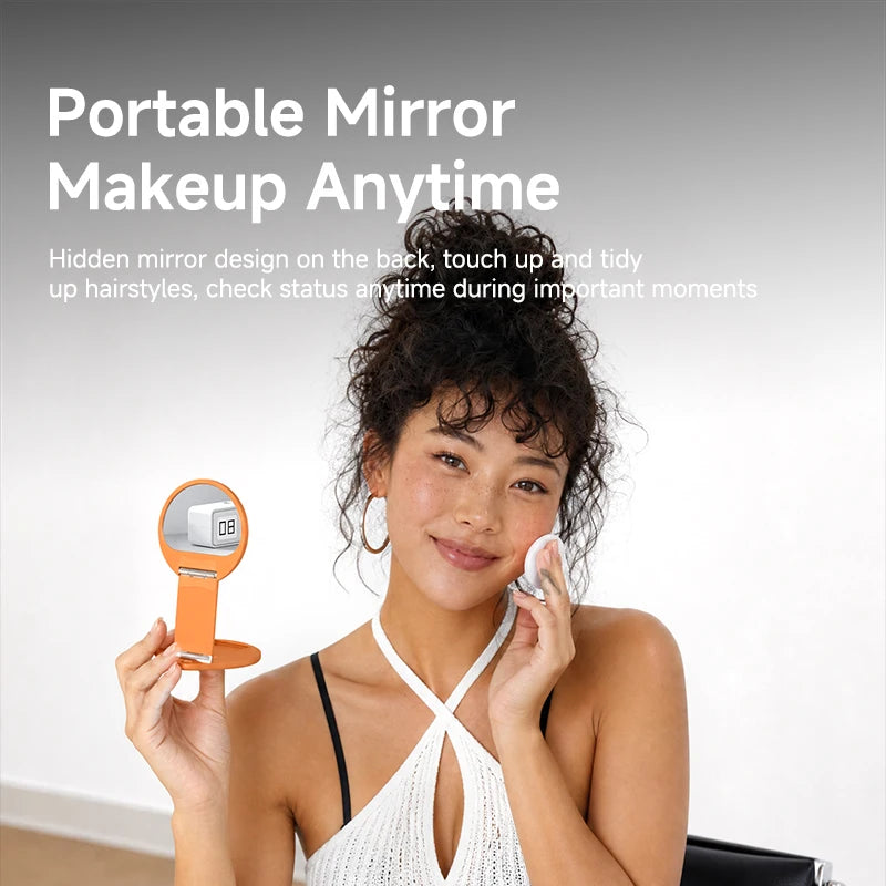 Dual-Sided Magnetic Foldable Phone Stand with Built-In Mirror