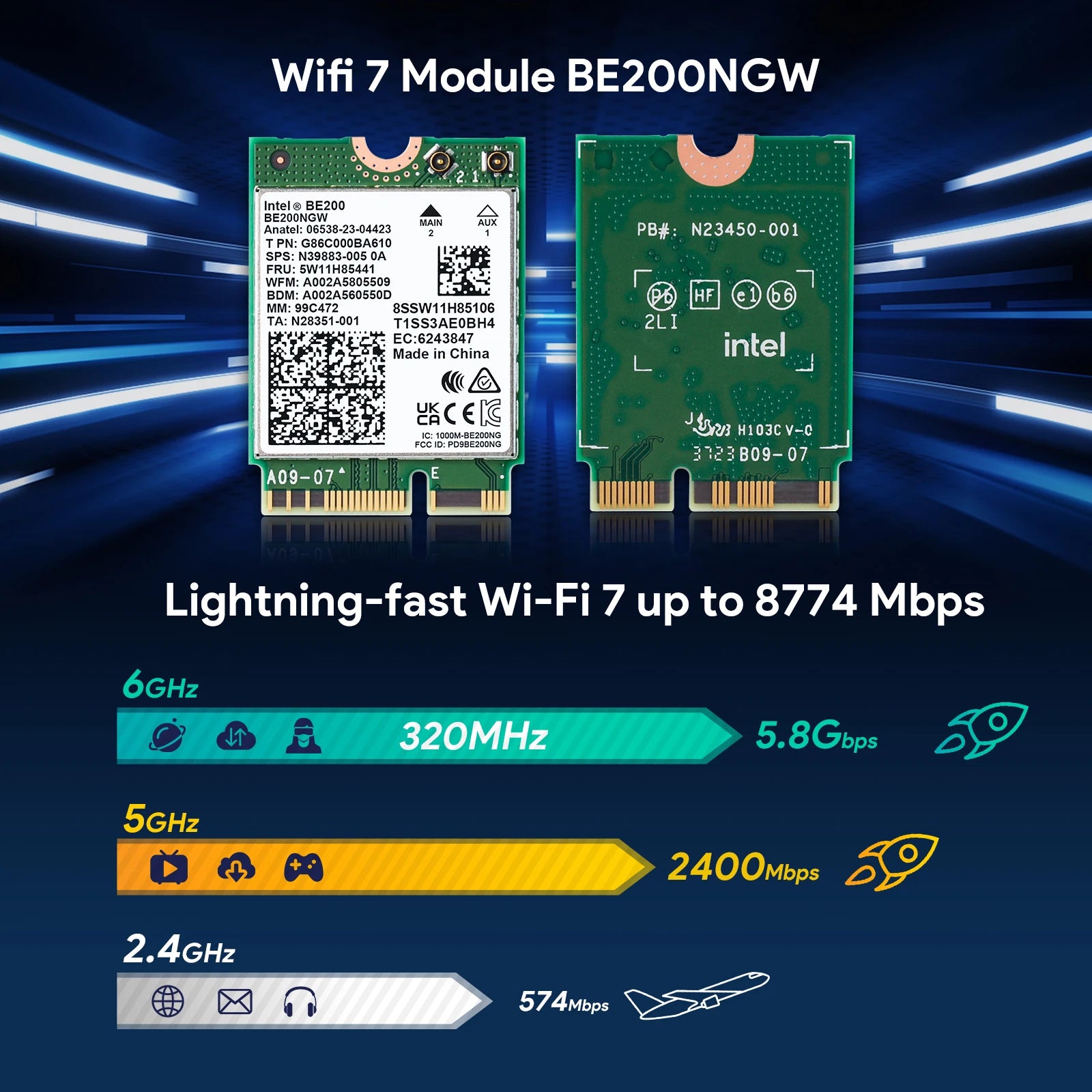 EDUP BE200 Wi-Fi 7 and Bluetooth 5.4 M.2 Wireless Adapter