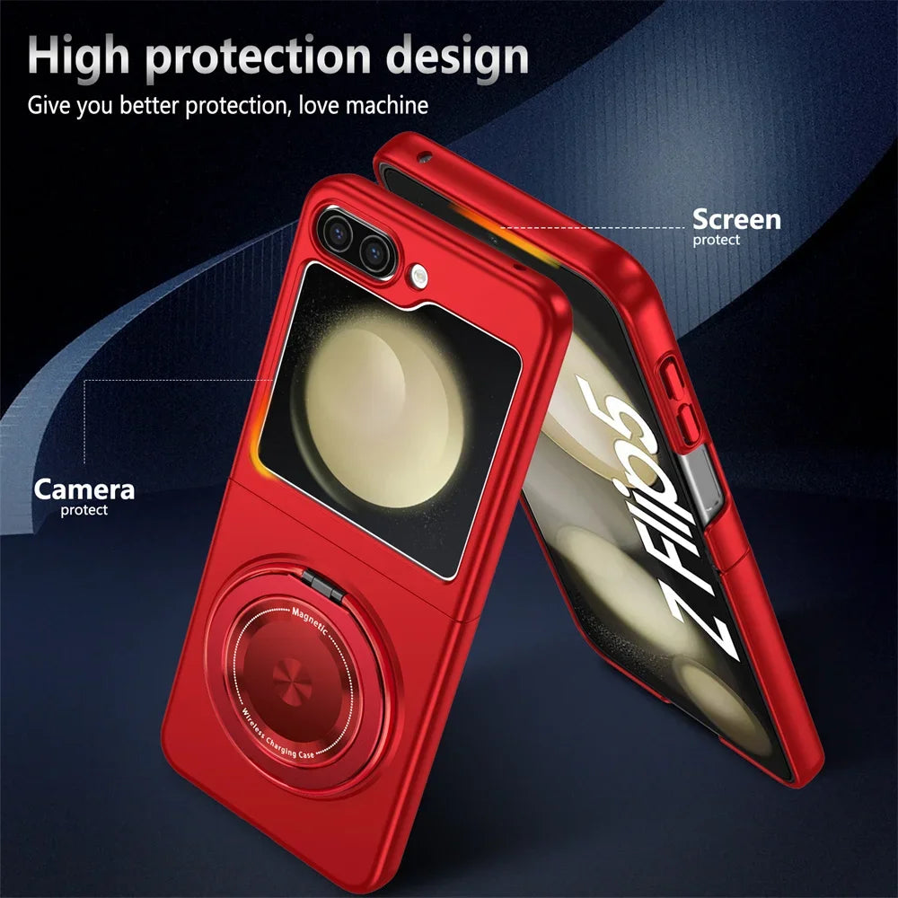 Samsung Galaxy Z Flip 6 Magnetic Case with 360° Rotating Stand