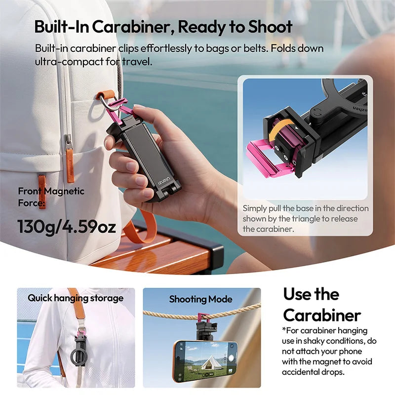 Ulanzi MA90 Overhead Phone Stand with Magnetic Selfie Stick
