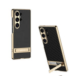 Luxury Matte Leather Case with Hidden Kickstand for Samsung Galaxy S26 Ultra