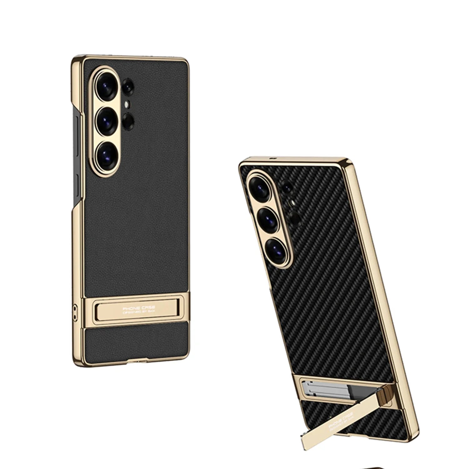 Luxury Matte Leather Case with Hidden Kickstand for Samsung Galaxy S26 Ultra