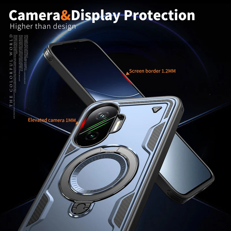 Xiaomi POCO F7 5G Military-Grade Case with 360° Magnetic Ring Stand