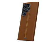 Solid Color Retro Leather Magnetic Case for Samsung Galaxy S25 Series