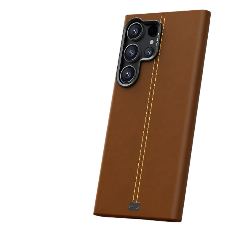 Solid Color Retro Leather Magnetic Case for Samsung Galaxy S25 Series