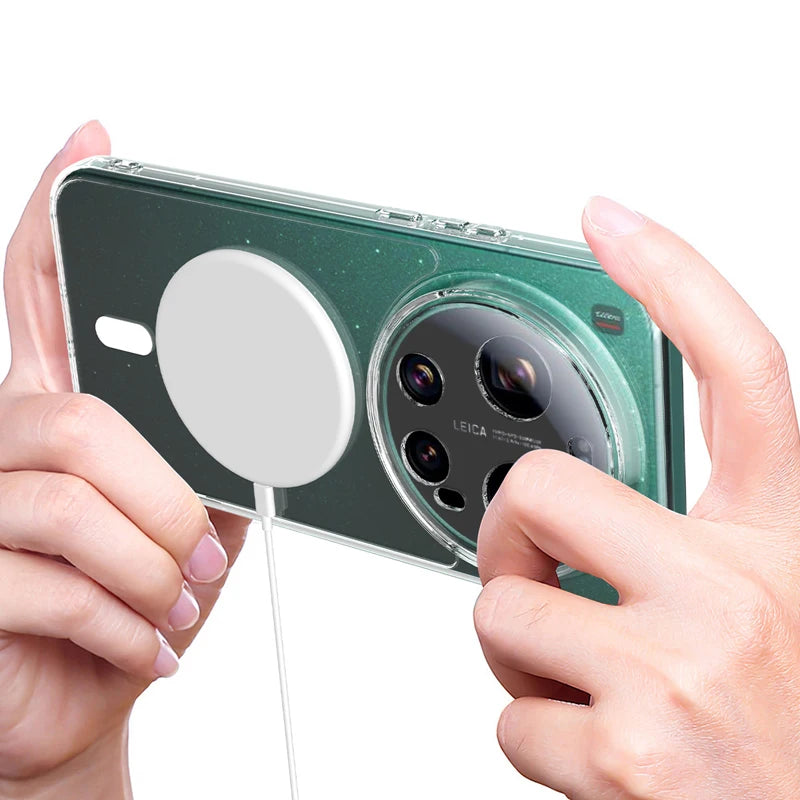Transparent Shockproof Case with Magnetic Ring Attachment System for Xiaomi 17 Ultra