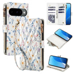 Quilted Floral Crossbody Wallet Case with Shoulder Strap for Google Pixel 10 Series
