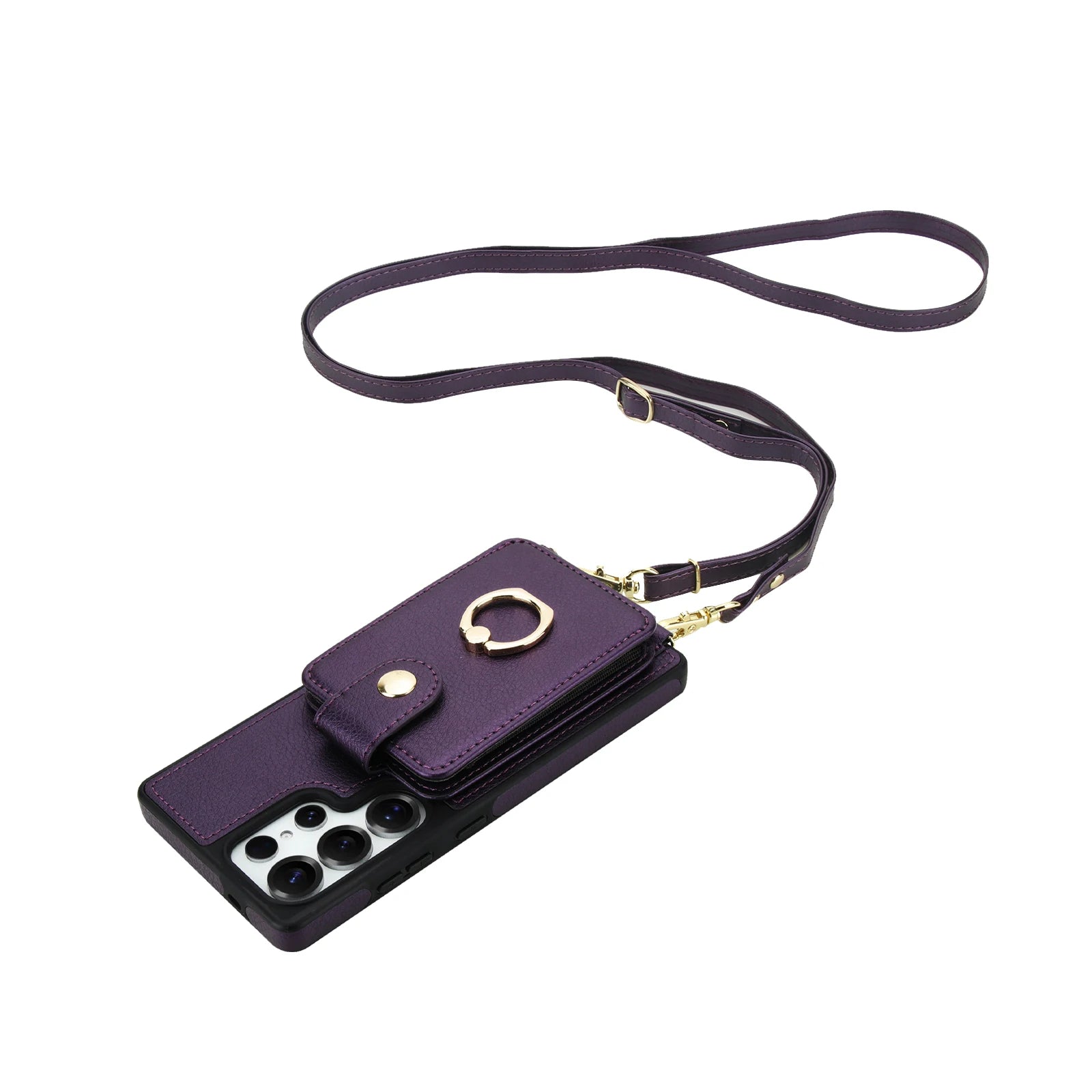 Premium Leather Crossbody Magnetic Case with Detachable Wallet for Samsung Galaxy S26 Series