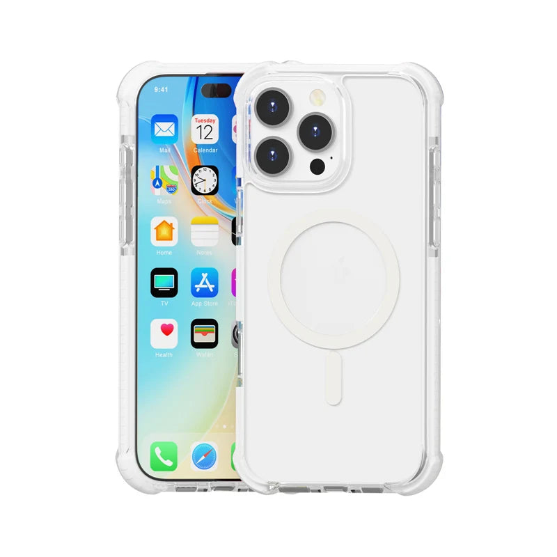 Transparent MagSafe Case with Clear Acrylic Bumper for iPhone 16 Series