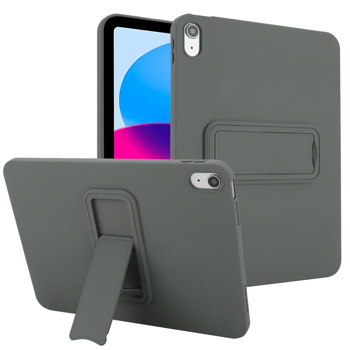 Silicone Rubber Shockproof Kickstand Case with Raised Edge Protection for iPad Air M4 (2026)