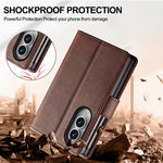 Hand-Stitched Leather Wallet Case with Kickstand for Samsung Galaxy Z Fold 8