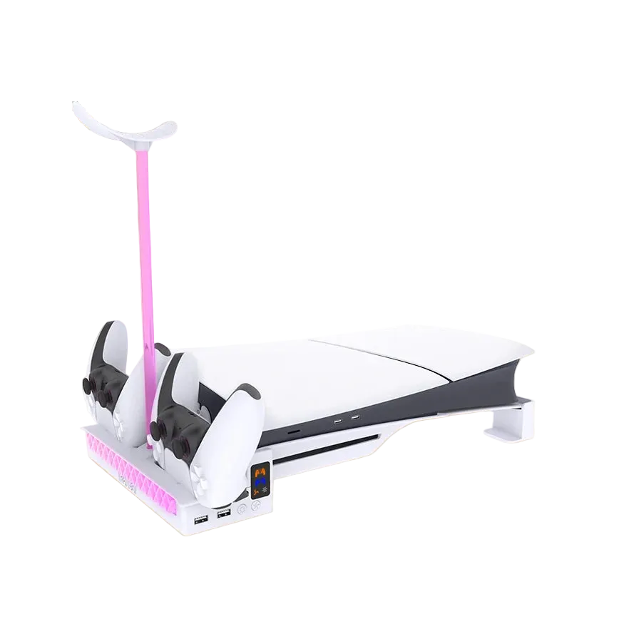 PlayStation 5 Slim Dual Controller Charging Stand with Cooling Fan