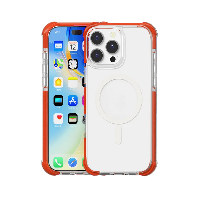 Transparent MagSafe Case with Clear Acrylic Bumper for iPhone 16 Series