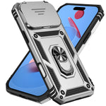 iPhone 17 Series Military-Grade Drop Protection PC+TPU Case with Magnetic Ring and Sliding Lens Protection