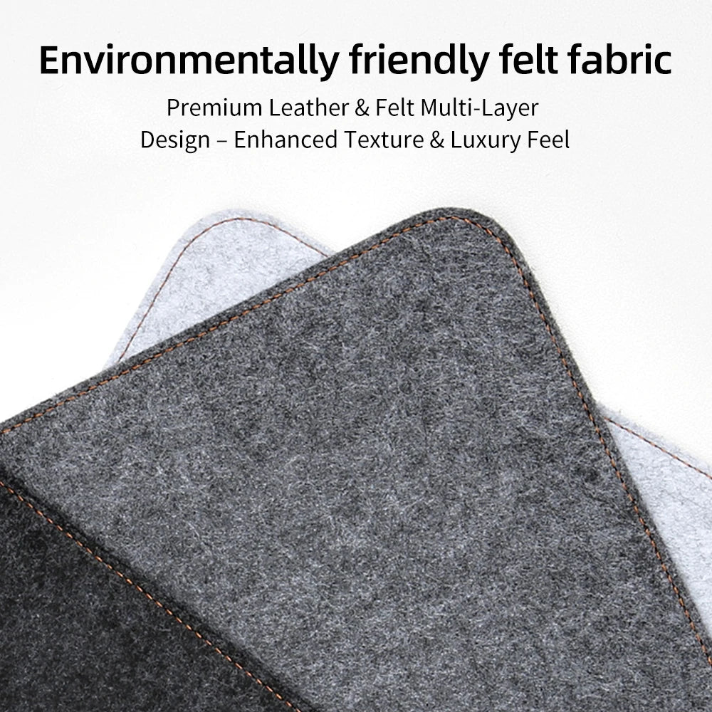 Modern Felt & Leather Mouse Pad