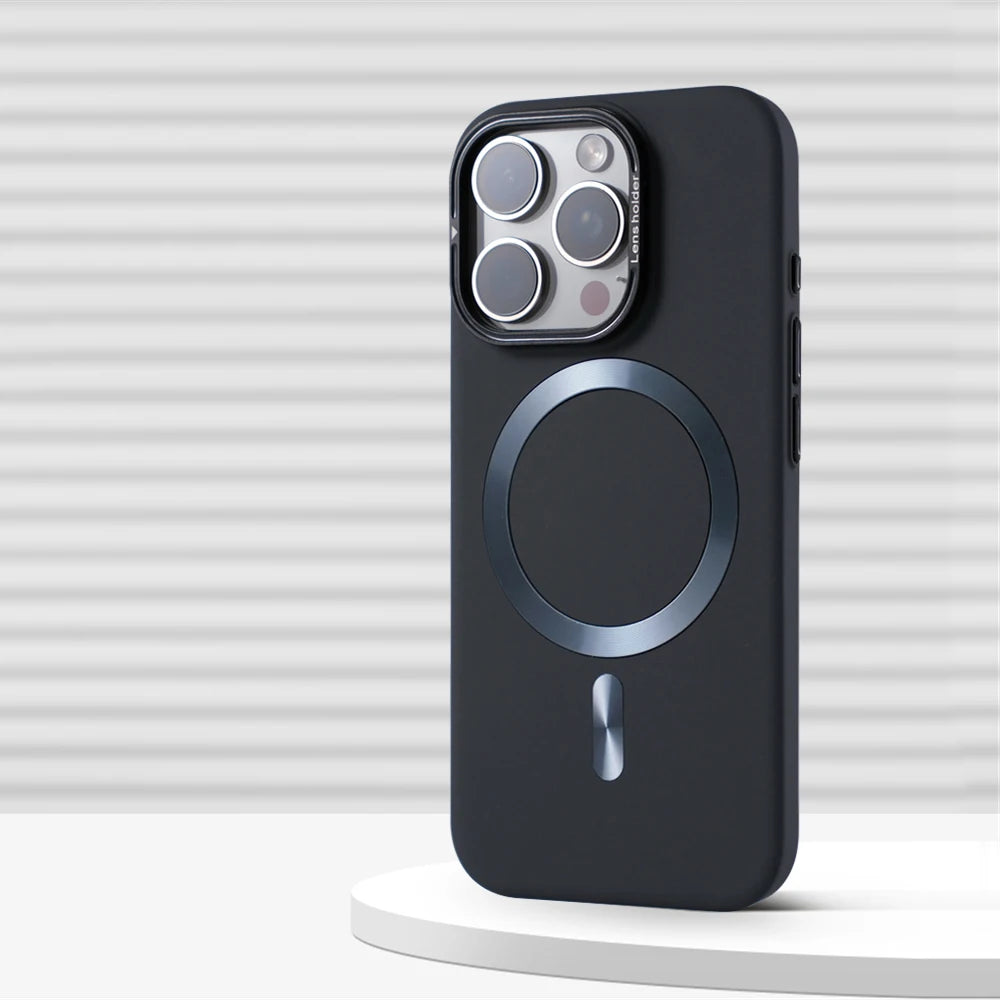 iPhone 16 Series Luxury Slim MagSafe Case with Alloy Lens Protector