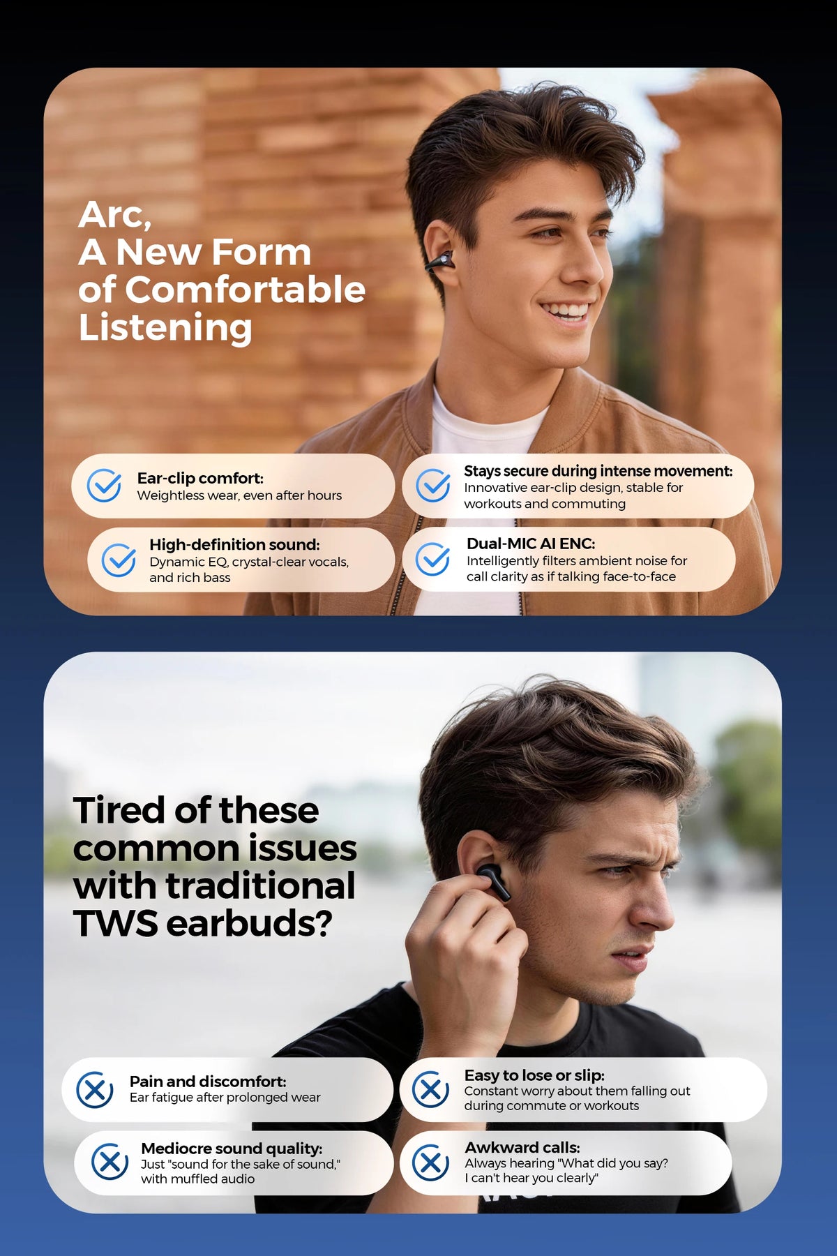 SoundPEATS Arc 48-Hour Open Ear Clip Headphones