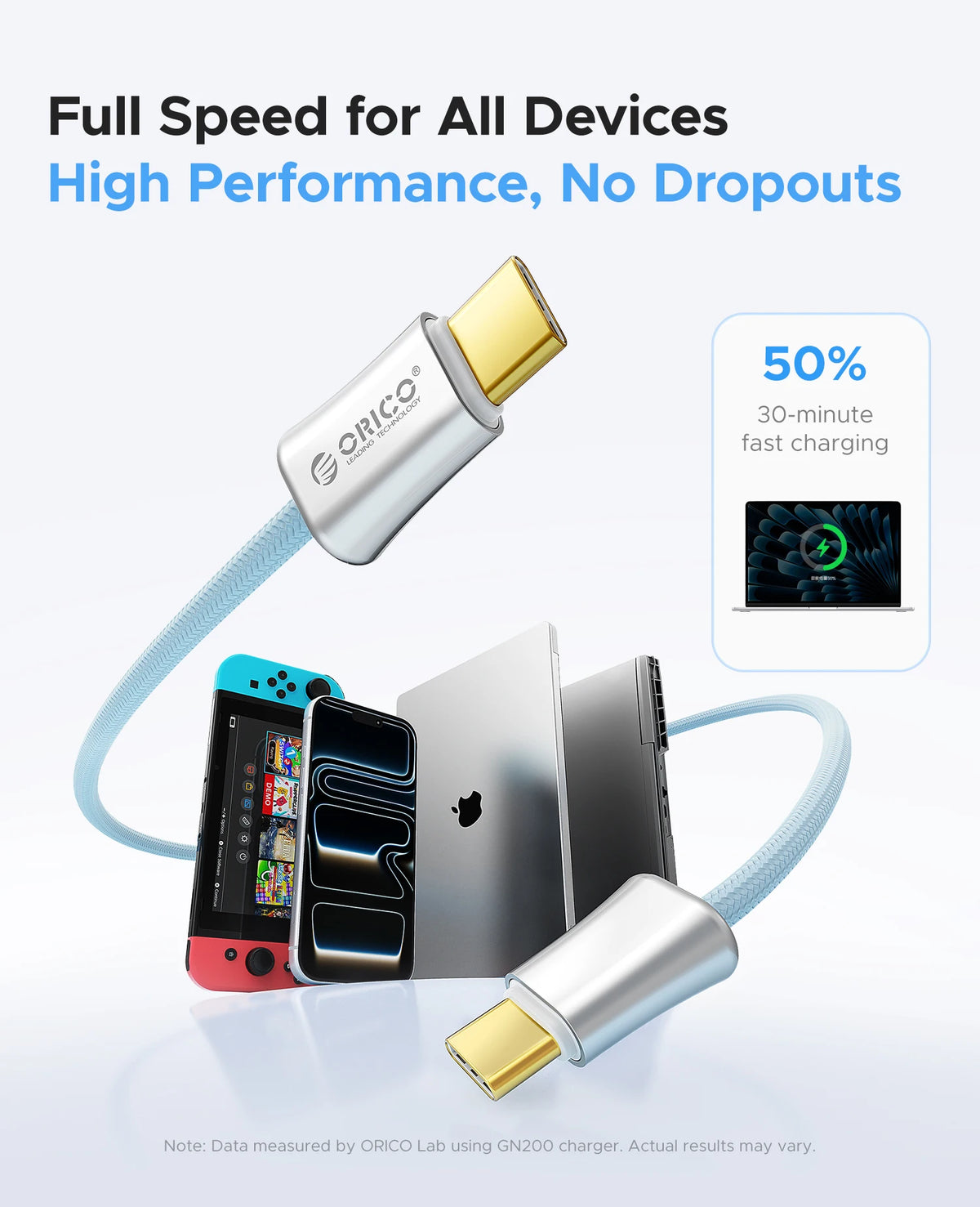 ORICO 240W USB-C Braided Fast Charging Cable