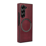 Samsung Galaxy Z Fold 7 Leather Bumper Magnetic Case
